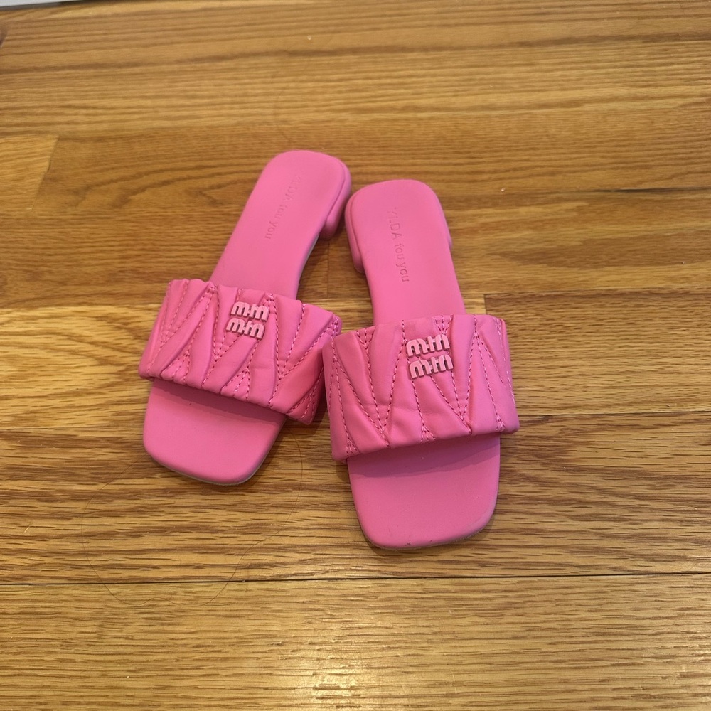 Pink Quilted Slides